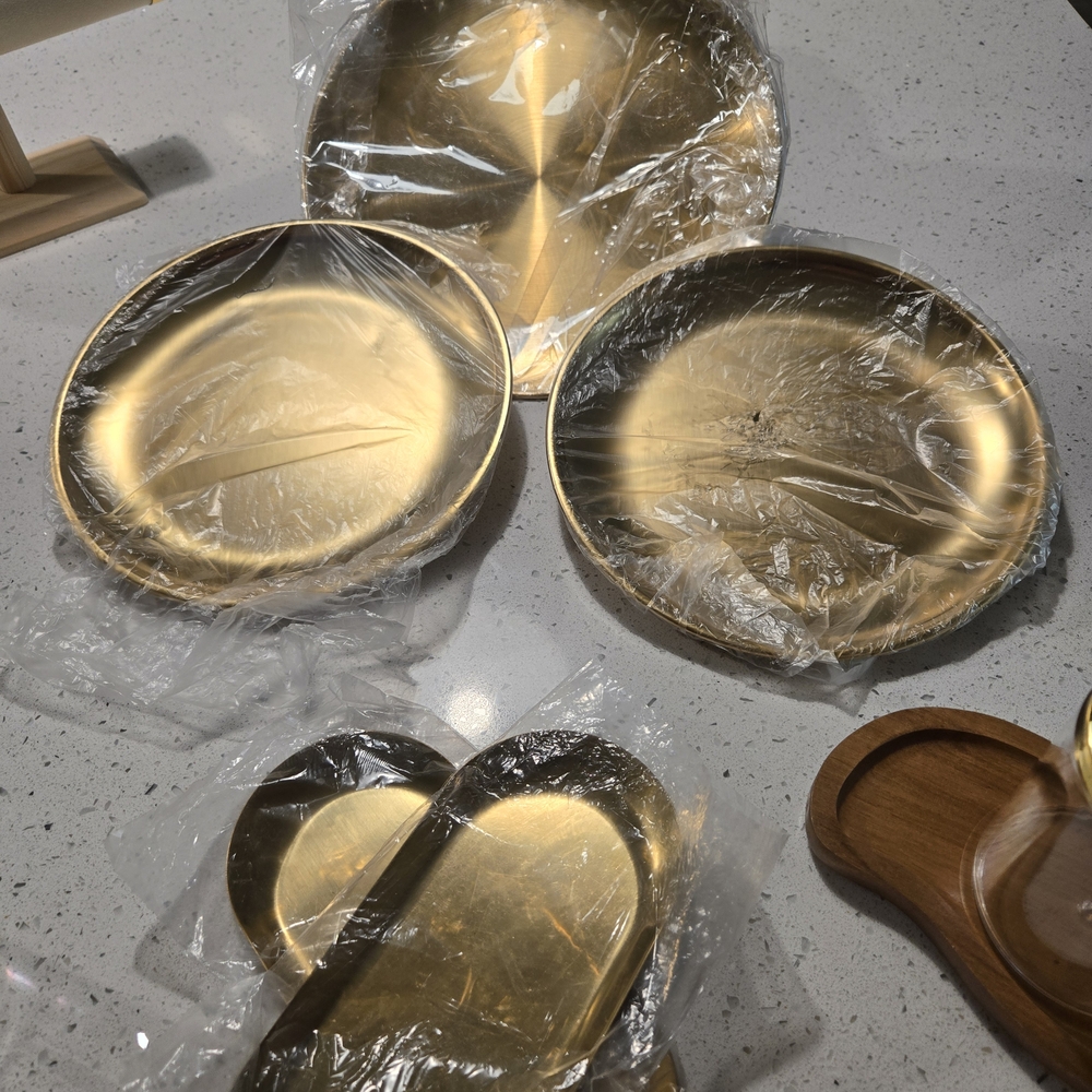 Elegant Gold Plates, Kitchen Use Or Other, 3 Sizes, NIP